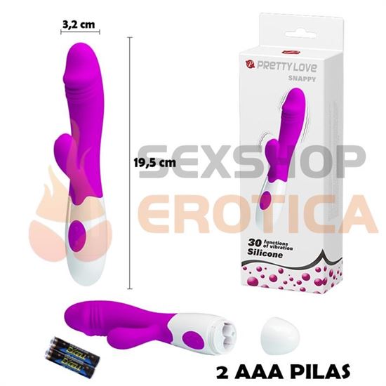 Vibrador con estimulador de clitoris con 30 modos de vibracion